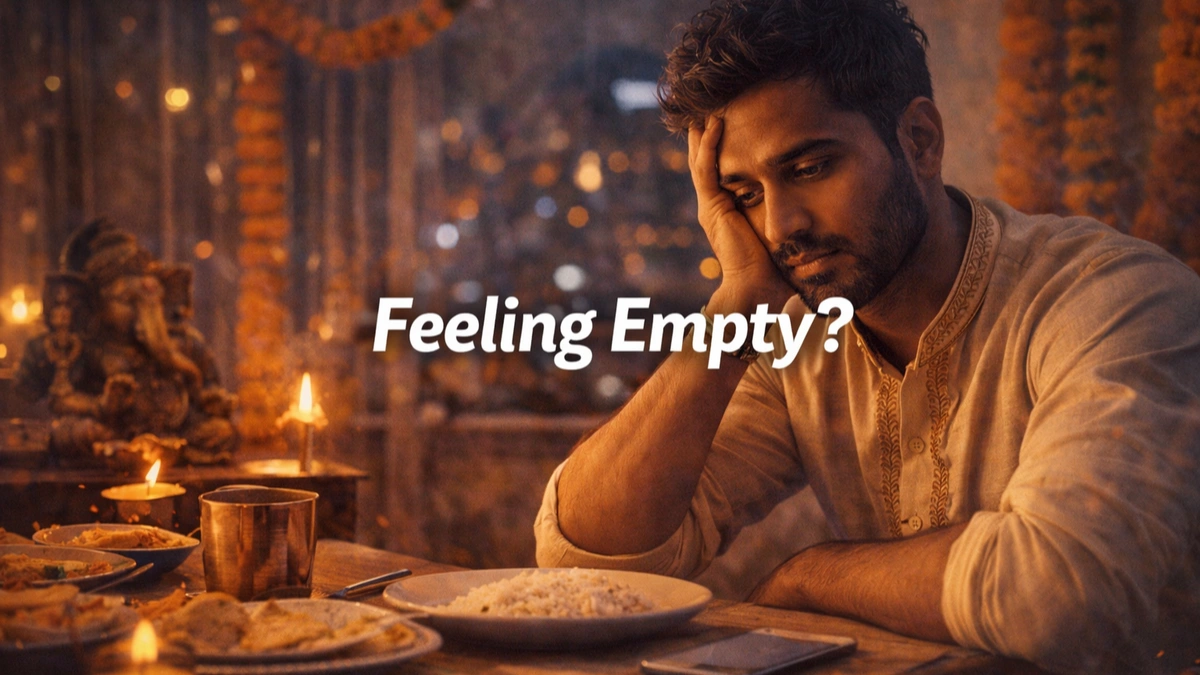 Indian adult feeling quietly unsatisfied