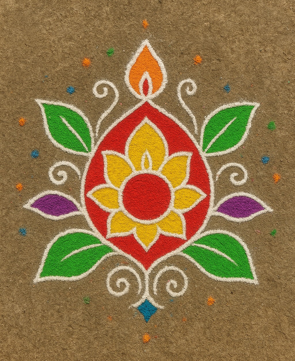 लक्ष्मी पूजेच्या विधींसाठी रांगोळी डिझाइन