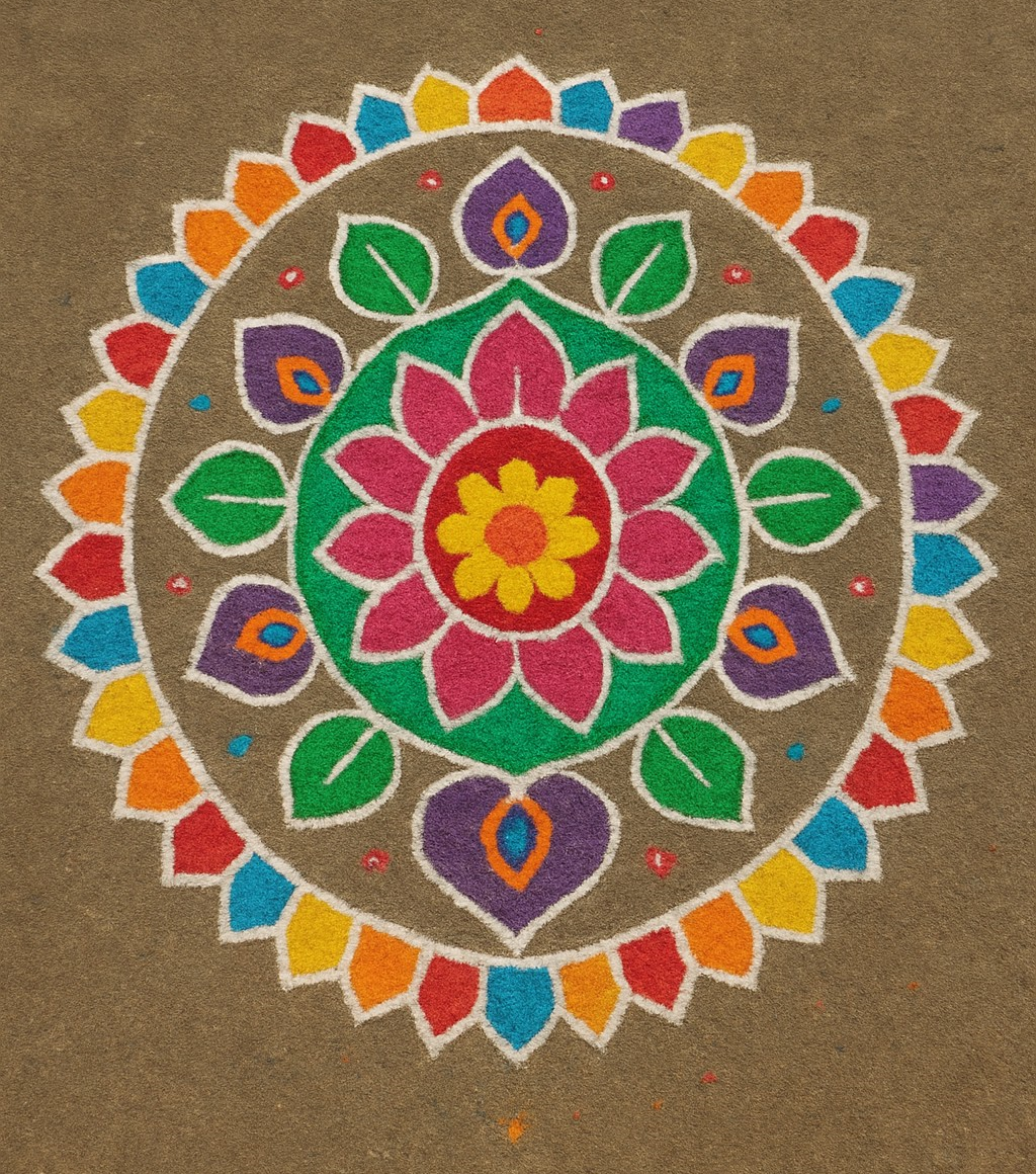 अंगण आणि सणांसाठी मोठी रांगोळी डिझाइन