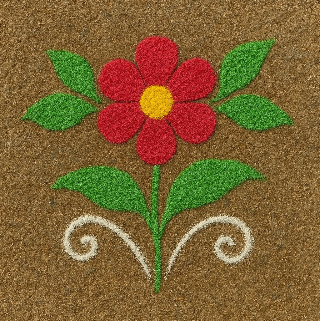 घर सजावटीसाठी दिवाळीची सोपी फुलांची रांगोळी