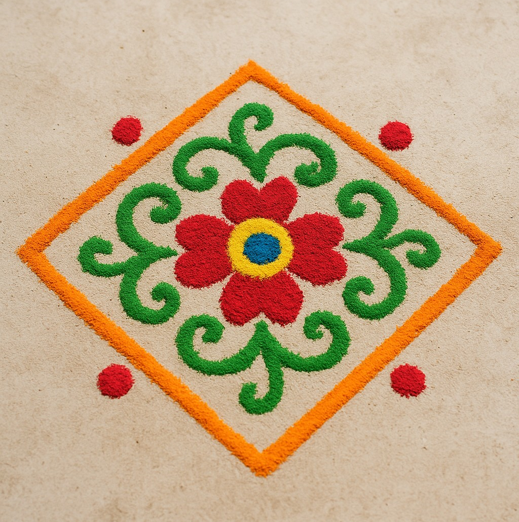 दिवाळीसाठी प्रवेशद्वारावर काढायची लहान रांगोळी