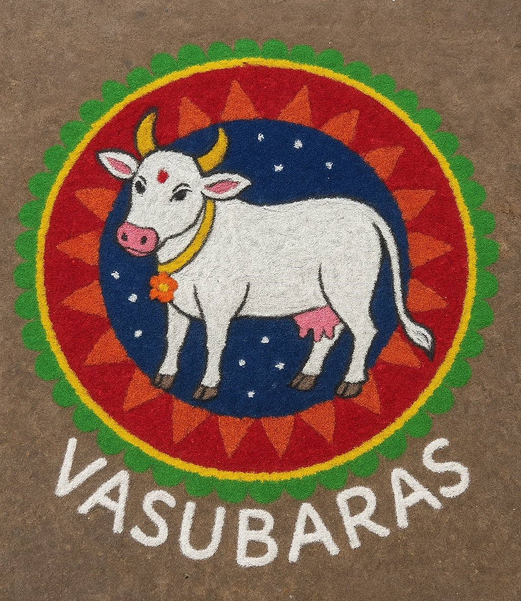 सणासुदीच्या घरांसाठी वसुबारसची रांगोळी डिझाइन